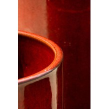Pots en grès émaillé rouge