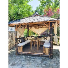 Gazébo en bambou - LOTUS - Bicolore