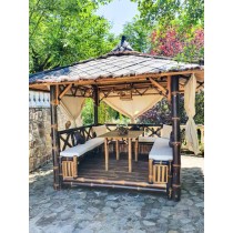 Gazébo en bambou - LOTUS - Bicolore